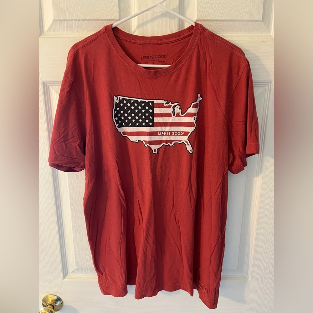 Life is Good USA Large T-Shirt